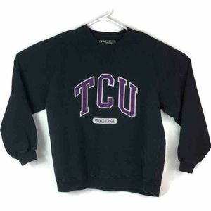Vintage College Crew Sweatshirt TCU Pullover Sm